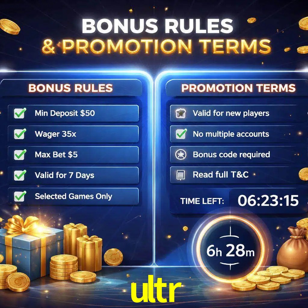 Reglas de promoción ultr y condiciones de bonos explicadas visualmente