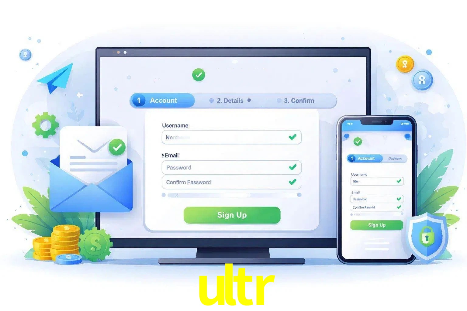 Registro de nuevo usuario y configuración de cuenta ultr