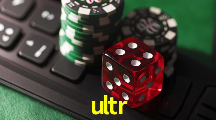Una escena digital vívida inspirada en casino con ultr mostrado prominentemente, luces brillantes, fichas, cartas y acentos dorados.